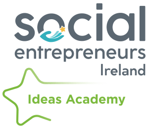 Logo with text social entrepreneurs ireland. Ideas Academy text includes a star image in the logo.